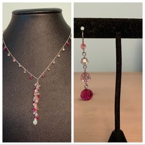Two Tone Earring & Necklace Set